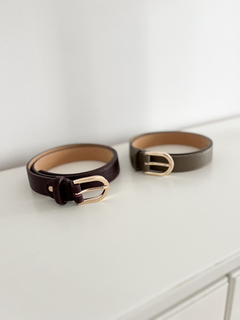 Pasek Skórzany Bordo