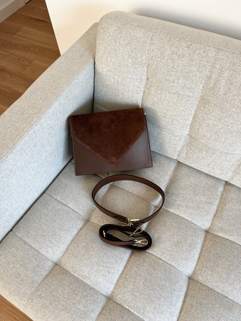 Torebka Olive Zamsz Ciemny Brąz