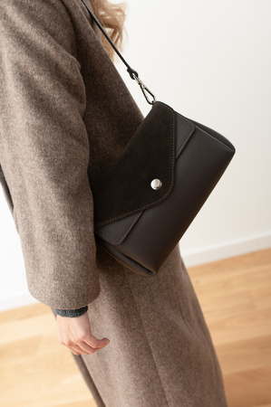 Torebka Valerie ZAMSZ Czekoladowy Brąz