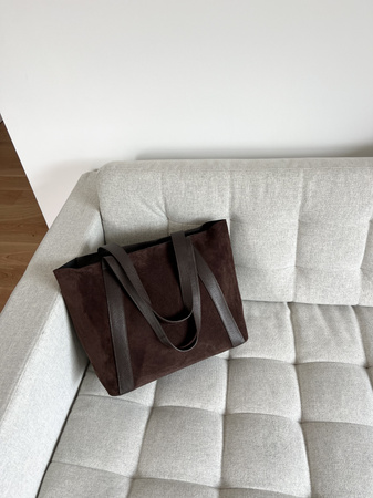 Torebka Luna Zamsz Czekoladowy Brąz