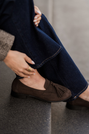 Buty Roma Czekoladowy Brąz ZAMSZ