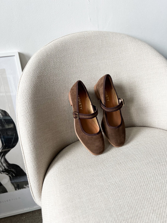 Buty Milano Zamsz Ciemny Brąz 