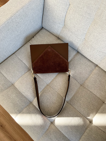 Torebka Olive Zamsz Ciemny Brąz