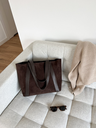 Torebka Luna Zamsz Czekoladowy Brąz