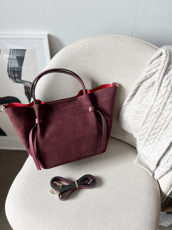 Torebka Victoria Zamsz Bordo