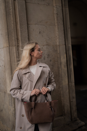 Torebka Victoria Zamsz Ciemny Brąz