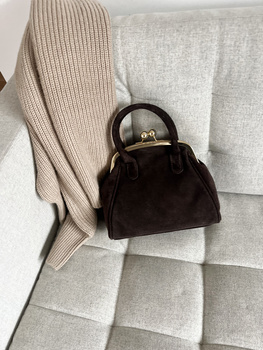 Torebka Maria ZAMSZ Czekoladowy Brąz